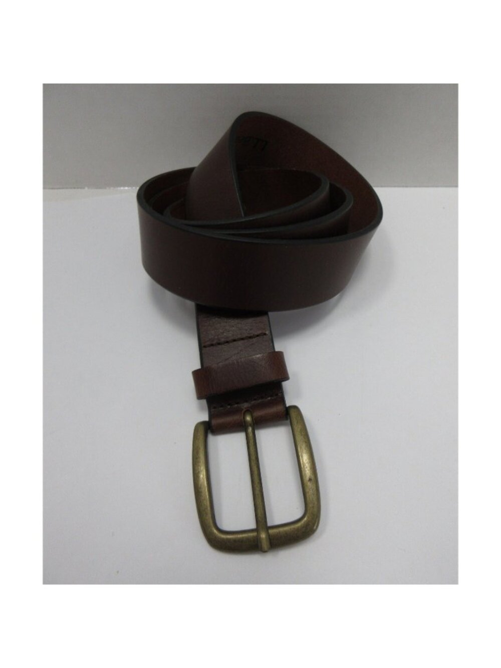 LL Bean Belt 42 Genuine Leather Casual Minimalist Brass Buckle NEW